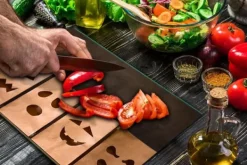 Karottunderlägg-SKÄRBRÄDA I GLAS 52x40 SMILE