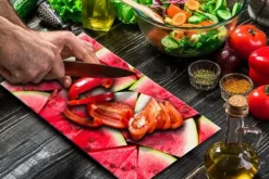 Karottunderlägg-SKÄRBRÄDA I GLAS 52x30 VATTENMELON