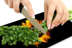 Karottunderlägg-SKÄRBRÄDA I GLASPLATTA 52x30 BLOMMA