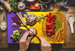 Karottunderlägg-SKÄRBRÄDA I GLASPLATTA 52x30 BLOMMA