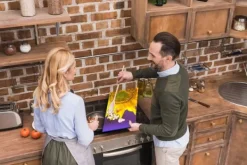 Karottunderlägg-SKÄRBRÄDA I GLASPLATTA 52x30 BLOMMA