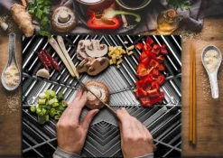 Mat- & Dryckesschabloner-SKÄRBRÄDA I GLASPLATTA 52x40 GRÅ TUNNEL