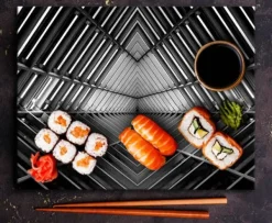 Mat- & Dryckesschabloner-SKÄRBRÄDA I GLASPLATTA 52x40 GRÅ TUNNEL