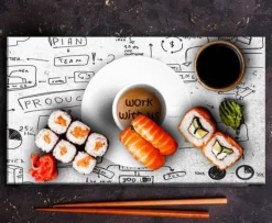 Mat- & Dryckesschabloner-SKÄRBRÄDA I GLASPLATTA 52x30 KAFFE