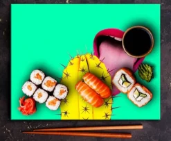 SKÄRBRÄDA I GLASPLATTA 52x40 KAKTUS