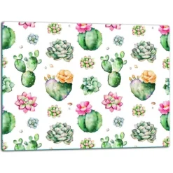 Karottunderlägg-SKÄRBRÄDA I GLASPLATTA 52x40 KAKTUS