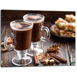 Tallrikar & Bordsserviser-SKÄRBRÄDA I GLASPLATTA 52x40 KAFFE