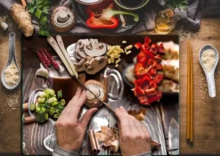 Tallrikar & Bordsserviser-SKÄRBRÄDA I GLASPLATTA 52x40 KAFFE