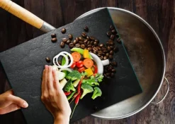 Mat- & Dryckesschabloner-SKÄRBRÄDA I GLASPLATTA 52x40 KAFFE