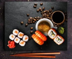 Mat- & Dryckesschabloner-SKÄRBRÄDA I GLASPLATTA 52x40 KAFFE