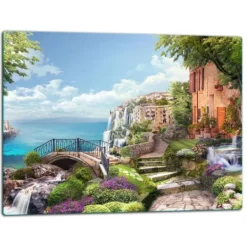 Skopor-SKÄRBRÄDA I GLASPLATTA 52x40 LANDSKAP