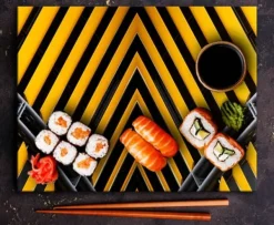 Mat- & Dryckesschabloner-SKÄRBRÄDA I GLASPLATTA 52x40 MÖNSTER