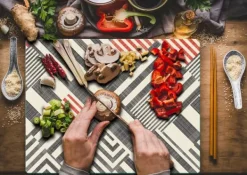 Skärbrädor-SKÄRBRÄDA I GLASPLATTA 52x40 MODERN