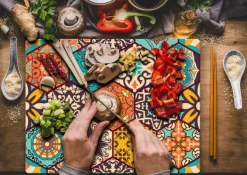 SKÄRBRÄDA I GLASPLATTA 52x40 MOSAIKKAKEL