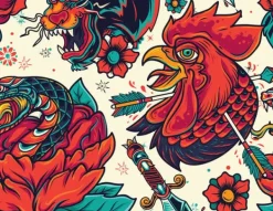 SKÄRBRÄDA I GLASPLATTA 52x40 ROOSTER