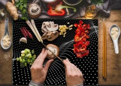 SKÄRBRÄDA I GLASPLATTA 52x40 SVART