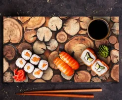 Skärbrädor-SKÄRBRÄDA I GLASPLATTA 52x30 TRÄ