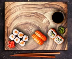 Skärbrädor-SKÄRBRÄDA I GLASPLATTA 52x40 TRÄ