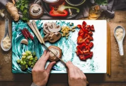 SKÄRBRÄDA I GLASPLATTA 52x30 VÅG