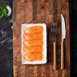 Skärbrädor-Skärbräda, skärbrädor i trä för kök med och skärbräda för kött och ostbricka, kraftig serveringsbricka