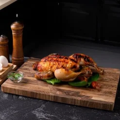 Skärbrädor-Skärbräda, skärbrädor i trä för kök med och skärbräda för kött och ostbricka, kraftig serveringsbricka