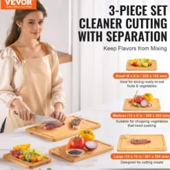 Skärbrädor-Skärbrädeset, 38.1x25.4x1.5 cm, Bambuträ