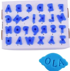 Utrustning För Tårtdekoration-Skriv ut sockerpasta mall VERSALER ALFABETEN