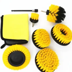 Rengöringsutrustning-Skurborstar till borrmaskin/skruvdragare Gul 8 delar