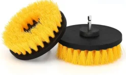 Rengöringsutrustning-Skurborstar till borrmaskin/skruvdragare Gul 8 delar
