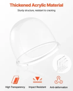 Maskiner För Spunnet Socker-Skyddskåpa till sockervaddsmaskin - Akrylkupol med bubbelskydd - Kompatibel med 38,1 cm sockervaddsmaskiner - Vindskydd - Räfflad botten - Transparent | CDON