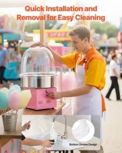 Maskiner För Spunnet Socker-Skyddskåpa till sockervaddsmaskin - Akrylkupol med bubbelskydd - Kompatibel med 38,1 cm sockervaddsmaskiner - Vindskydd - Räfflad botten - Transparent | CDON