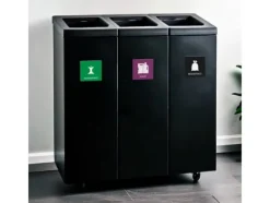 Skylt avfallspiktogram MADAFFALD 12x12 cm, aluminium, grön/vit