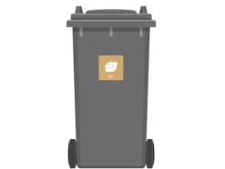 Skylt avfallspiktogram PAP 12x12 cm, aluminium, brun/vit