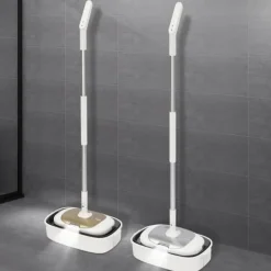 Sladdlös elektrisk snurrmopp med hink, 150 RPM, 400 ml vattentank, för golv och fönster, gul