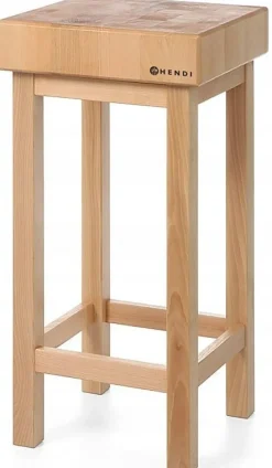 Skärbrädor-Slaktblock i trä med bas 40x40x85 cm Hendi