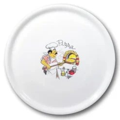 Tallrikar & Bordsserviser-Slitstark pizzatallrik av Speciale-porslin, dekorerad, 330 mm - set med 6 st.