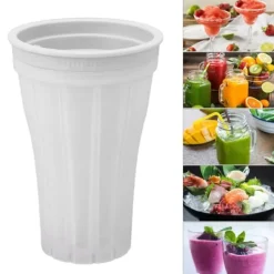 Slushmaskiner-Slushie Maker Cup Snabbfryst 150ml Dryckstillverkning med stor kapacitet med lock för Summer White