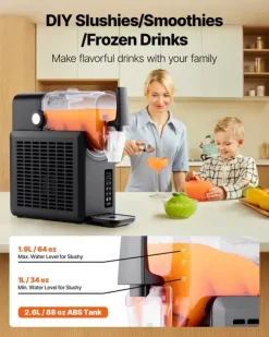 Slushmaskiner-Slushmaskin & Margaritamaskin - Fryst dryckesmaskin - Kapacitet 2,6 l - Ingen is krävs - Förinställda program (5) - Självrengöring - För hemmet