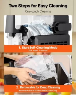 Slushmaskiner-Slushmaskin & Margaritamaskin - Fryst dryckesmaskin - Kapacitet 2,6 l - Ingen is krävs - Förinställda program (5) - Självrengöring - För hemmet