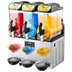 Slushmaskiner-Slushmaskin för Kommersiellt bruk, 15Lx3 Tankar, Margarita och Smoothie Frysdryckesmaskin