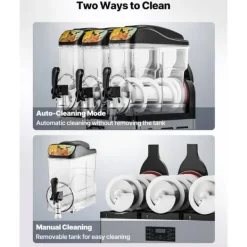 Slushmaskiner-Slushmaskin för Kommersiellt bruk, 15Lx3 Tankar, Margarita och Smoothie Frysdryckesmaskin