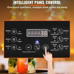 Slushmaskiner-Slushmaskin Kommersiell 3 x 12L Triple Bowl 72 Koppar Utgång 220V 1300W Rostfritt Stål Margarita Smoothie Frysta Drycker