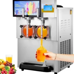 Slushmaskiner-Slushmaskin 8L / 2,1 Gal dubbelskål kommersiell för slush, margarita, smoothie och frysta drycker.