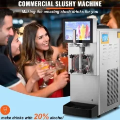 Slushmaskiner-Slushmaskin 8L / 2,1 Gal Enkel Skål Kommersiell Slushy Maskin Margarita Smoothie Frysta Drycker