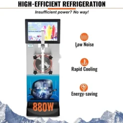 Slushmaskiner-Slushmaskin 8L / 2,1 Gal Enkel Skål Kommersiell Slushy Maskin Margarita Smoothie Frysta Drycker