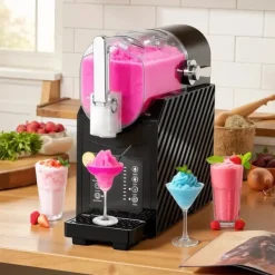 Slushmaskin, snabb kylning, omrörningsfunktion, 2,4 L, ljusfunktion, svart