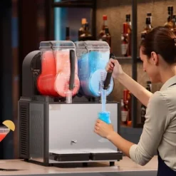 Slushmaskiner-Slushy Maskin 4Lx2, Margarita & Smoothie, Frysta Drycker, Perfekt för Fester, Hög Kvalitet, Enkel Användning, Snabb och Effektiv