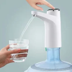 Vattenkylare-Smart elektrisk vattenflaskpump Trådlös automatisk dricksvattenautomat Vit