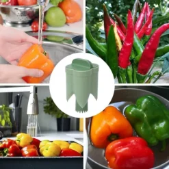 Snabb paprikautkärnare - Enkelt att urkärna och urkärna paprikor - Uppgradera kökshjälpen
