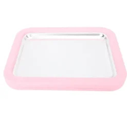 Snabbglassmaskin Pan Roll Frozen Yoghurt Sorbet Gelato Familjekul Hälsosam hemlagad DIY-glass Liten aluminiumlegeringspanel Rosa